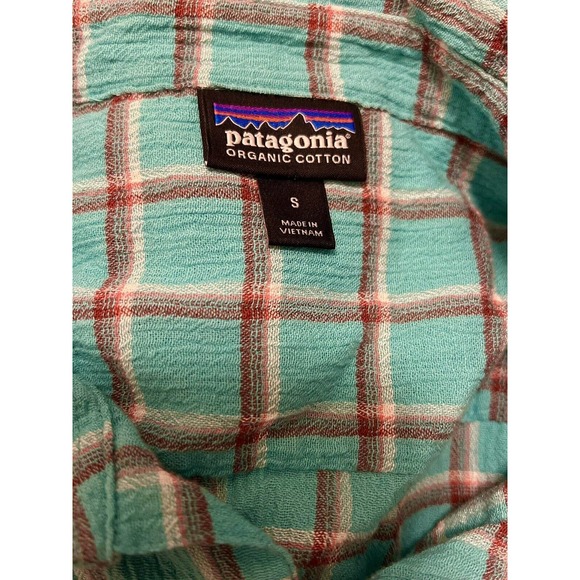 Patagonia Organic Cotton Plaid Short Sleeve Button Up Shirt Mens Small - Picture 3 of 4